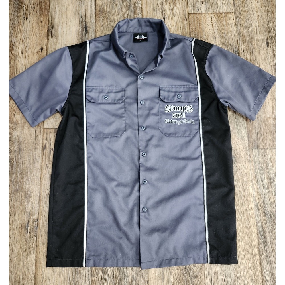 Sturgis Motorcycle Rally 2021 Biker Apparel South Dakota Large Button Up